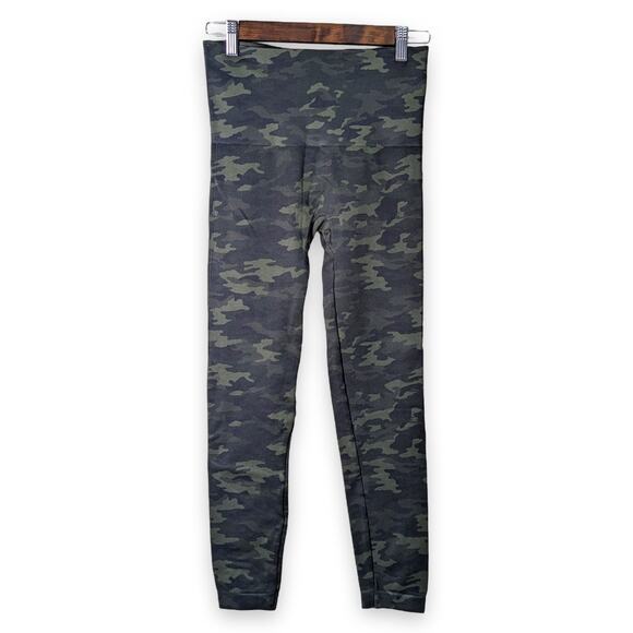 Spanx‎ Look At Me Now Green Camo Leggings Large - Picture 1 of 5